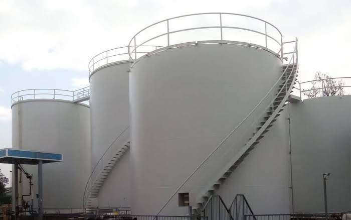 Large industrial storage tanks